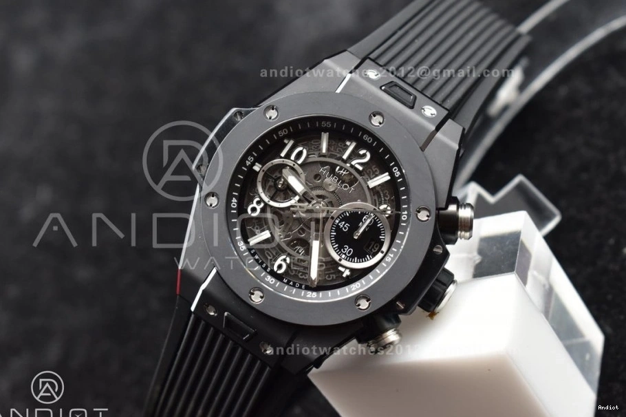 Skeleton 1:1 Best Unico Dial Black Titanium Big Rubber Black ZF Strap Edition Bang Hublot On A1280 0214